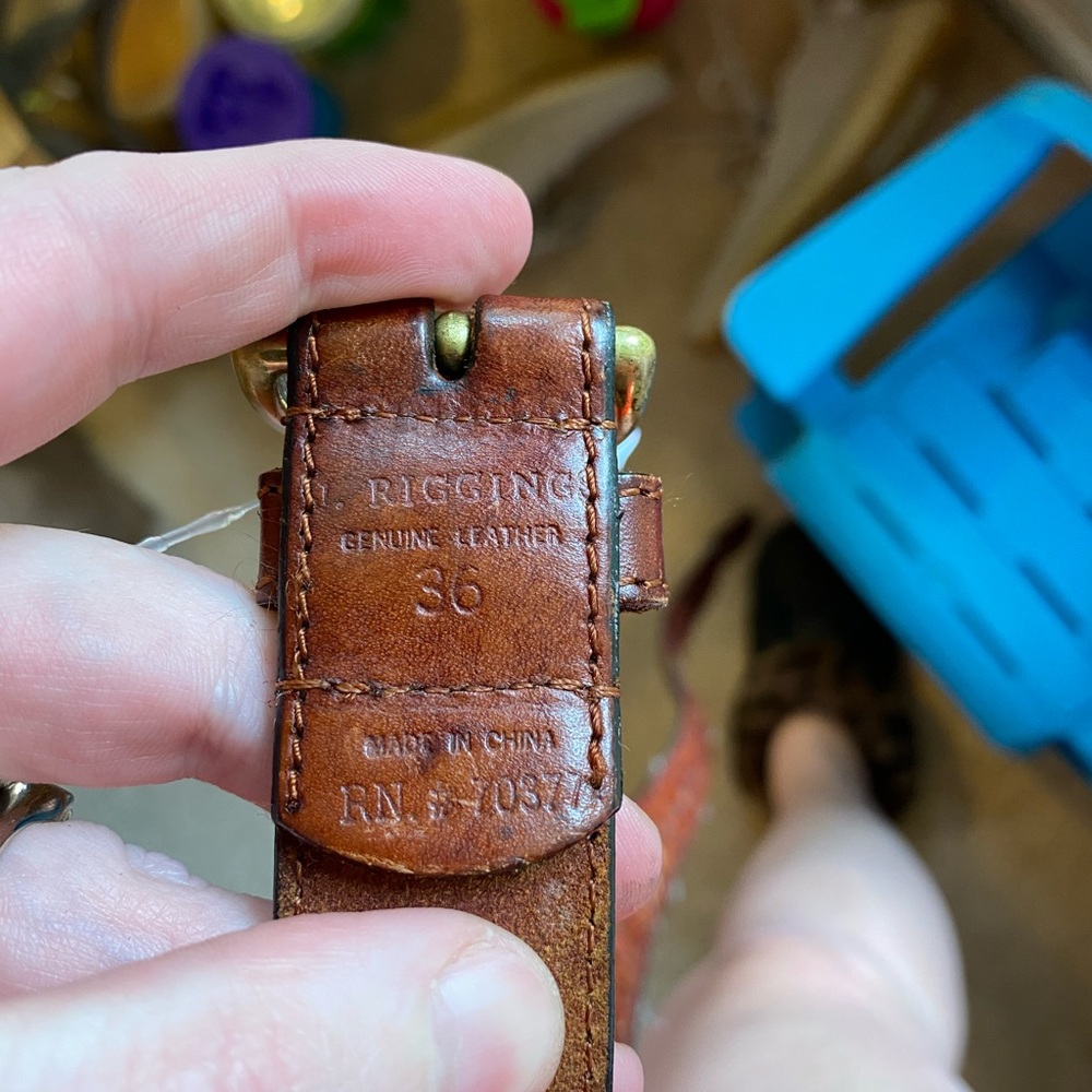 Brown leather belt